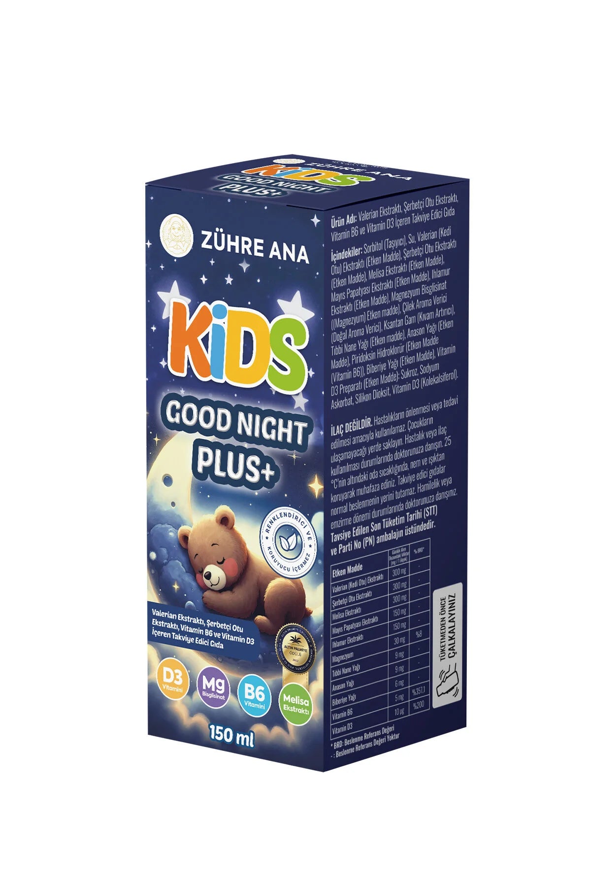 Zühre Ana Kids Good Night Plus Uyku Şurubu 150 ml | Voedingssupplement Aardbeiensmaak
