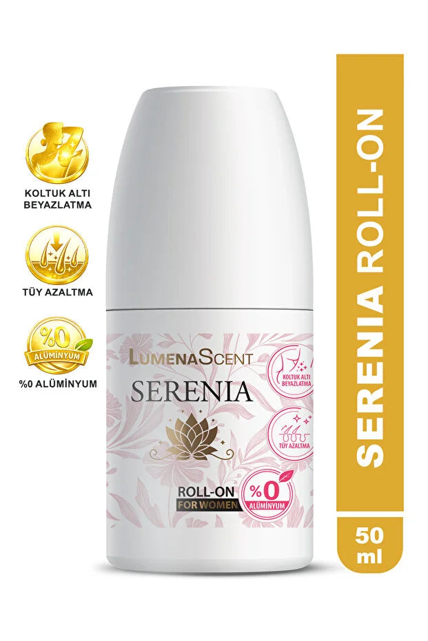 LumenaScent Serenia Roll-On Deodorant voor Vrouwen 50 ml – Aluminiumvrij – Ondersteunt Okselverzorging & Langdurige Frisheid
