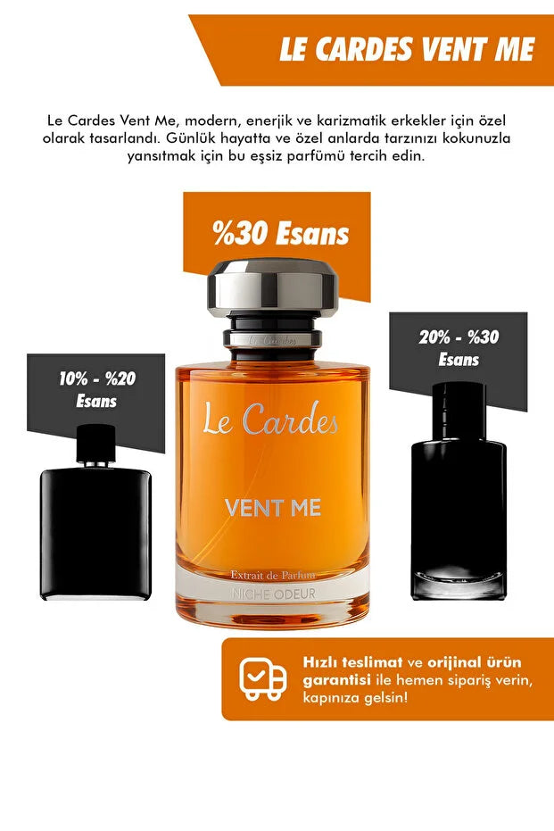 Le Cardes Vent Me Extrait de Parfum 100 ml – Luxe Herenparfum met Fruitige en Houtachtige Geurnoten