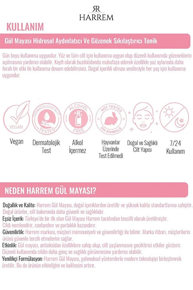 Harrem Gül Mayası Hidrosol 110 ml