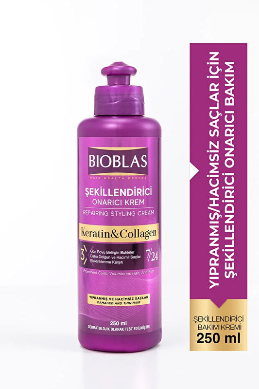 Bioblas Keratin & Collagen Herstellende Stylingcrème – 250 ml