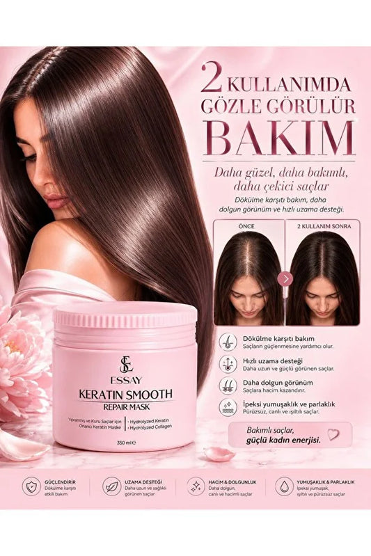 ESSAY by Esra Ezmeci Keratin Smooth Repair Haarmasker met Gehydrolyseerde Keratine & Collageen - 350 ml