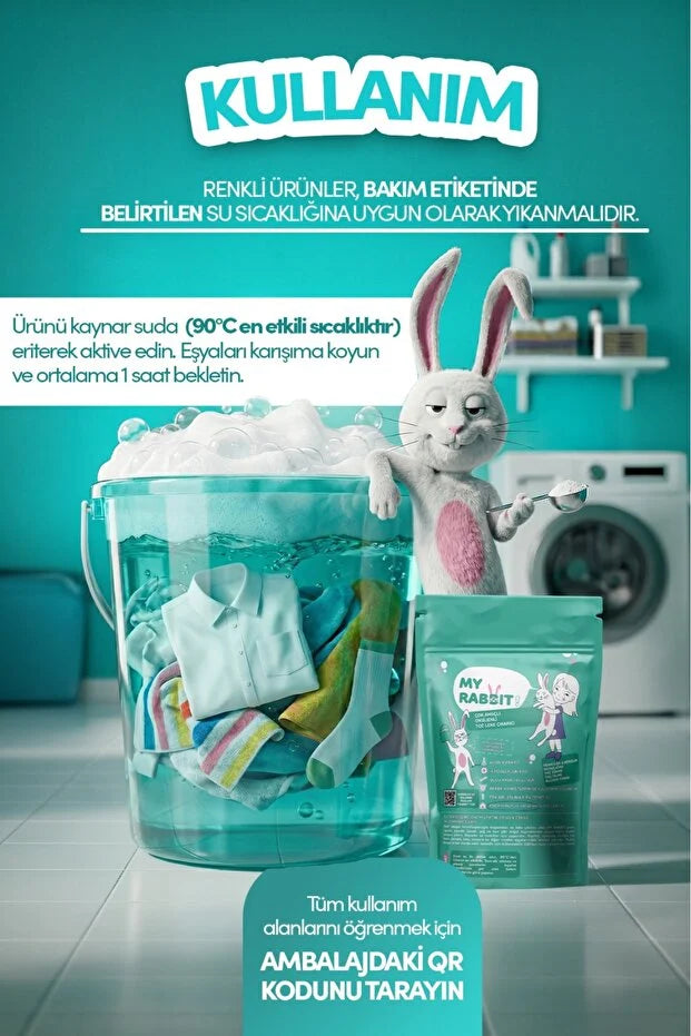 MY RABBIT! Actieve Zuurstof Vlekverwijderaar & Witmaker Poeder – Multifunctionele Reinigingspoeder