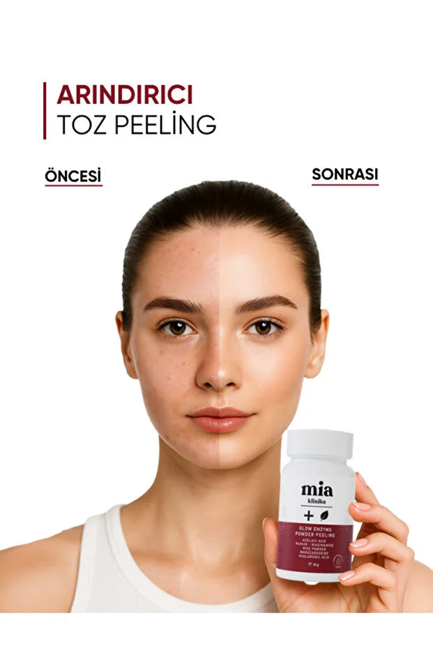 Mia Klinika Glow Enzyme Powder Peeling 40 g – Zuiverende En Verhelderende Enzympeeling
