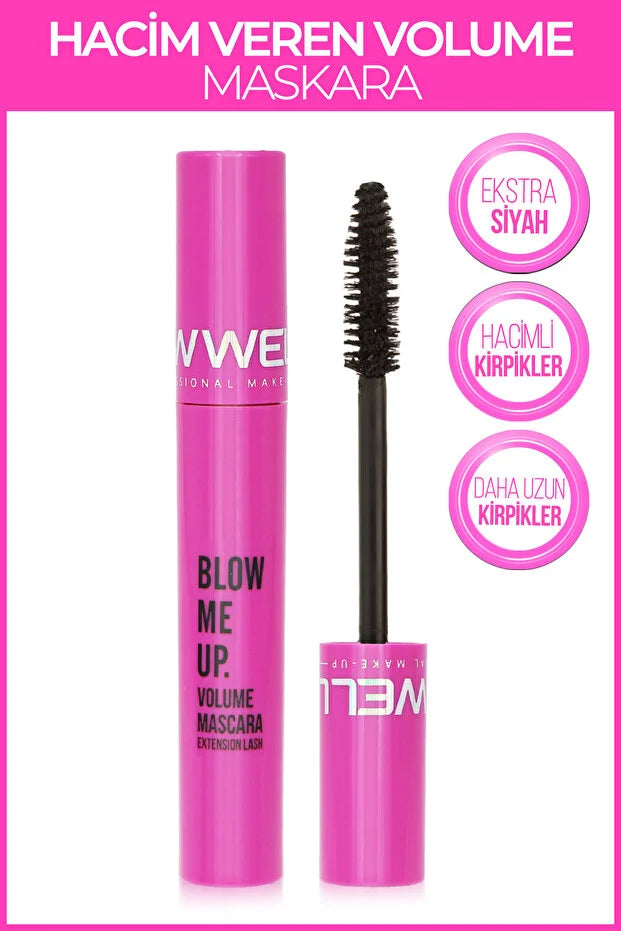 New Well Blow Me Up Volume Mascara – 8ml | Waterproof voor Volle & Gekrulde Wimpers