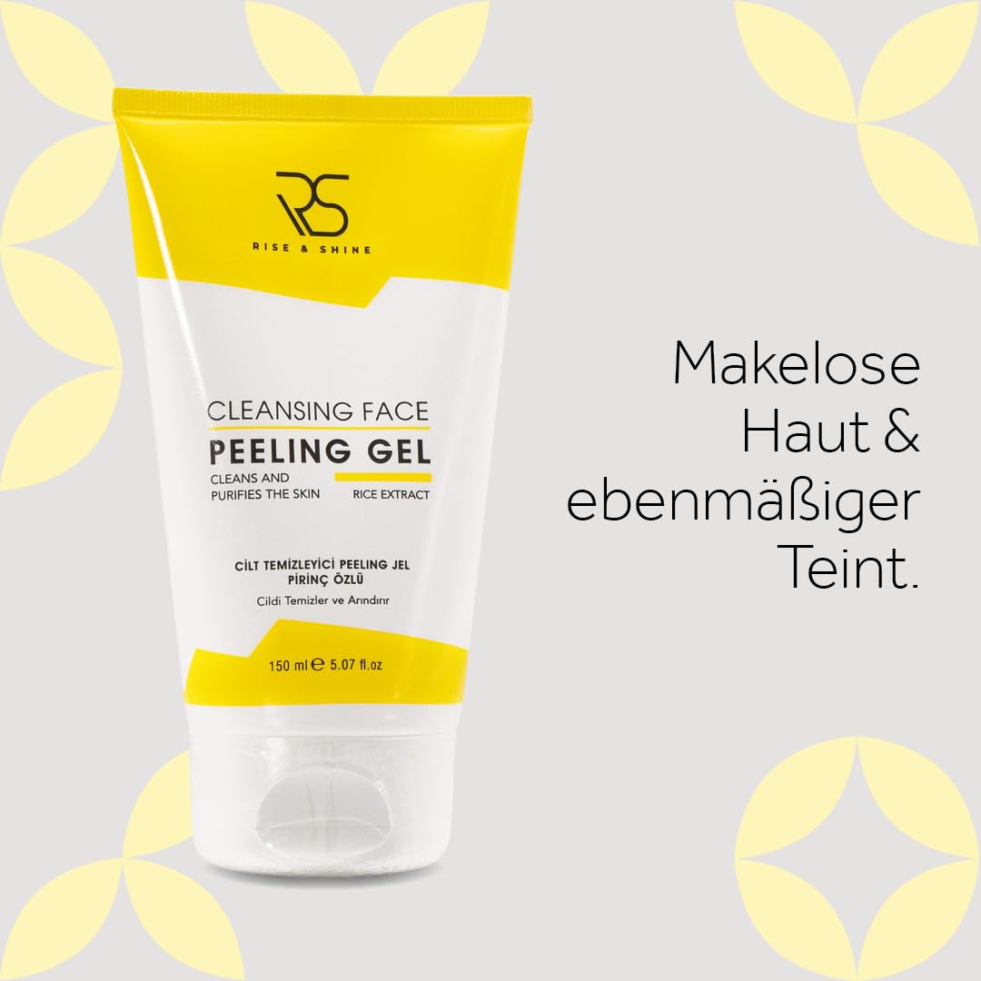 Rise & Shine Cleansing Face Peeling Gel – Met Rice Extract – Exfoliërende & Hydraterende Gezichtsreiniger – Voor Alle Huidtypes – 150 ml