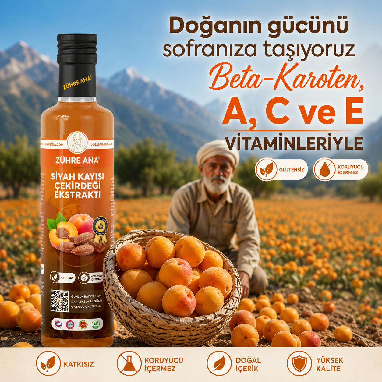 Zühre Ana Zwarte Abrikozenextract 340 g – Geconcentreerd Abrikozenextract – Natuurlijke Abrikozensiroop – Vegan