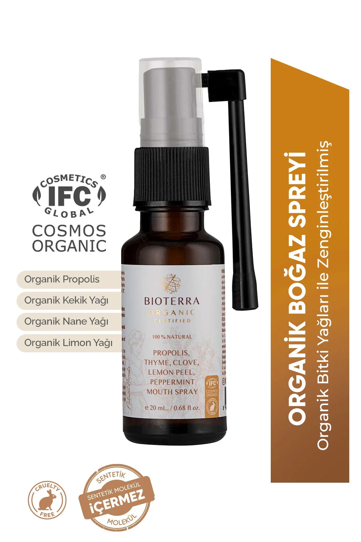 Bioterra Organic Propolis Mond- en Keelspray 20 ml – Cosmos Organic