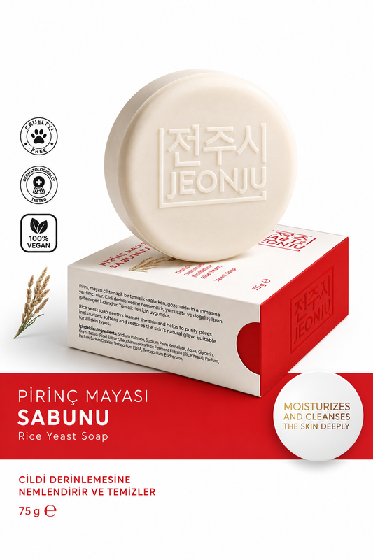 Jeonju Rice Yeast Soap – Rijstextract Scrub Zeep – Exfoliërend, Reinigend & Hydraterend – Voor Gezicht & Lichaam – 75 g