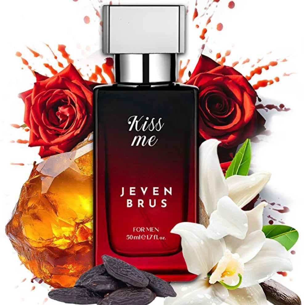 Jeven Brus Kiss Me Eau de Parfum – Fris & Houtachtig Herenparfum – Citrus, Vanille & Houttonen – Elegant & Langdurig – 50 ml