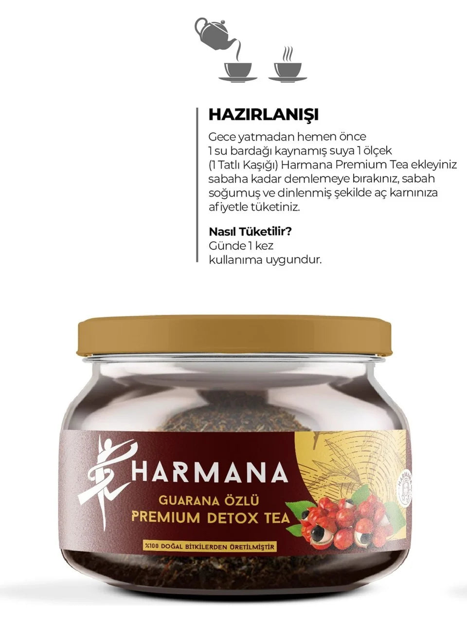 Harmana Guarana Thee – Kruidenthee met Groene Thee & Guarana – Abrikozensmaak – 150 g