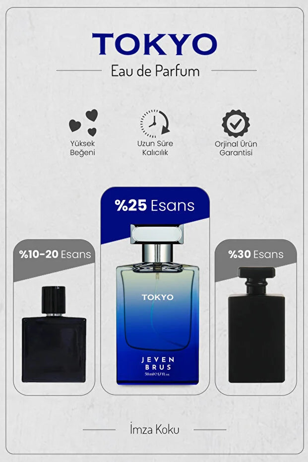 Jeven Brus Tokyo Eau de Parfum 50 ml – Frisse Herenparfum met Munt, Citrus, Cederhout, Vetiver en Sandelhout