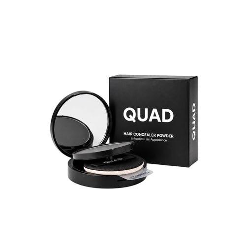 QUAD Hair Concealer Powder - Haar- & Baardpoeder - Haarverdikkend Camouflagepoeder - Zwart - 10 g