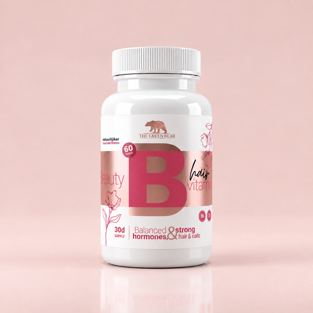The Green Bear Beauty Vitamins – Multivitaminen voor Vrouwen - Haar, Huid & Nagels – 60 Tabletten