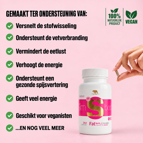 The Green Bear Slim Body – L-Carnitine, Groene Thee, Guarana & Chroom – 60 Capsules – 30 Dagen