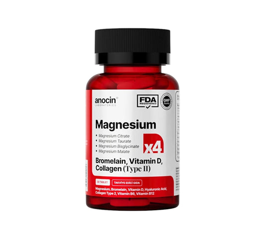 Anocin Magnesium Complex 4-in-1 met Bromelaïne, Vitamine D3, Collageen Type II & Hyaluronzuur – 30 Tabletten