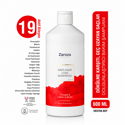 Zaroza Anti-Haaruitval Shampoo 600 ml – Met Procapil, Biotine & Cafeïne