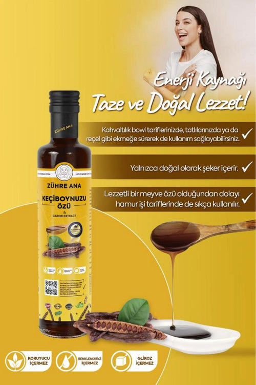 Zühre Ana Keçiboynuzu Özü 350 g – Johannesbroodextract Siroop – Natuurlijke Johannesbrood Melasse – Vegan – Zonder Toegevoegde Suiker