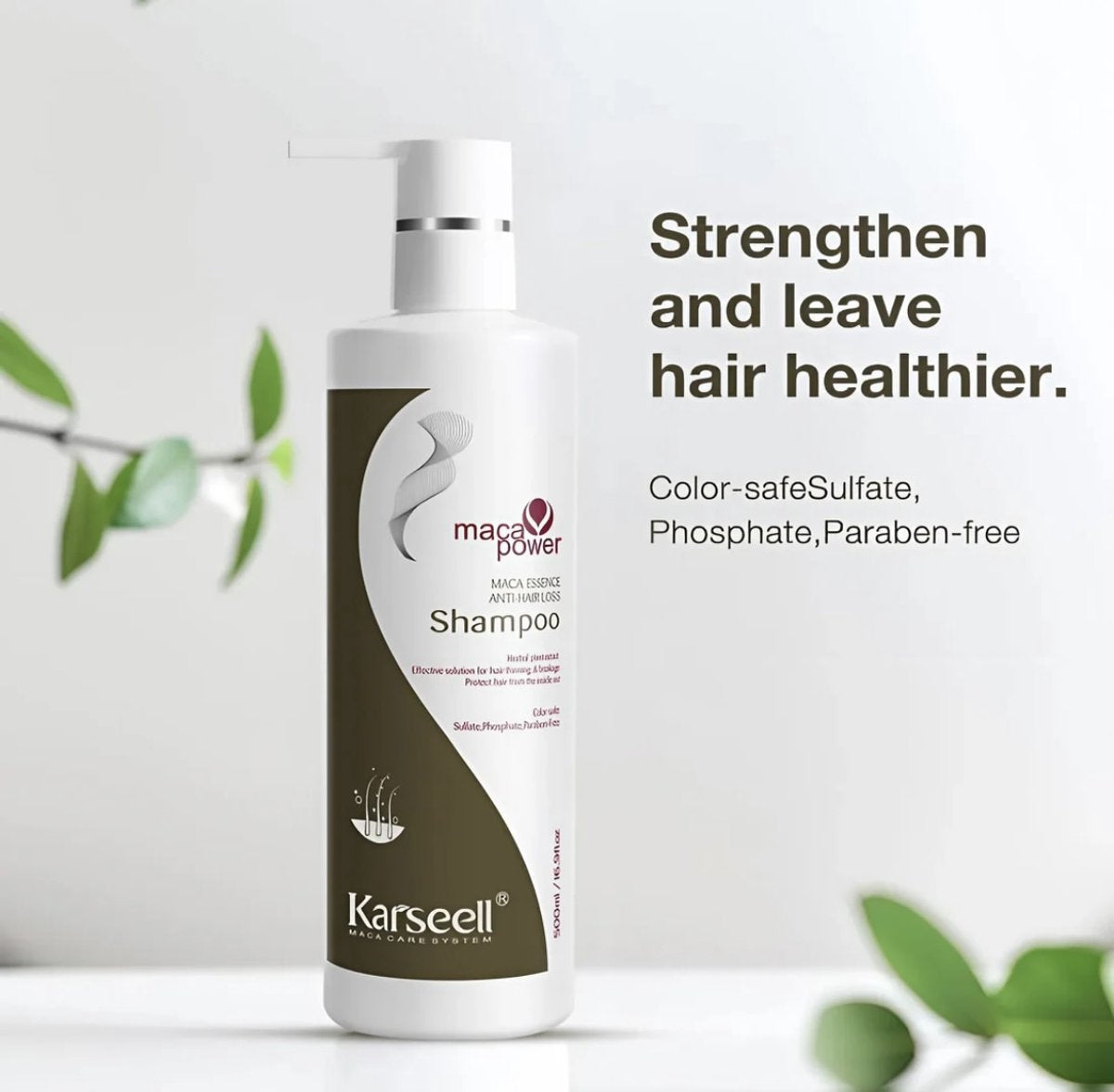 Karseell Maca Power Anti-Hair Loss Shampoo Voor Dikker en Voller Haar - 500 ml
