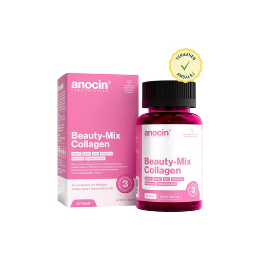 Anocin Beauty-Mix Collagen Complex - Collageen Supplement - Haar, Huid & Nagels - Biotine &  Hyaluronzuur - 30 Tabletten