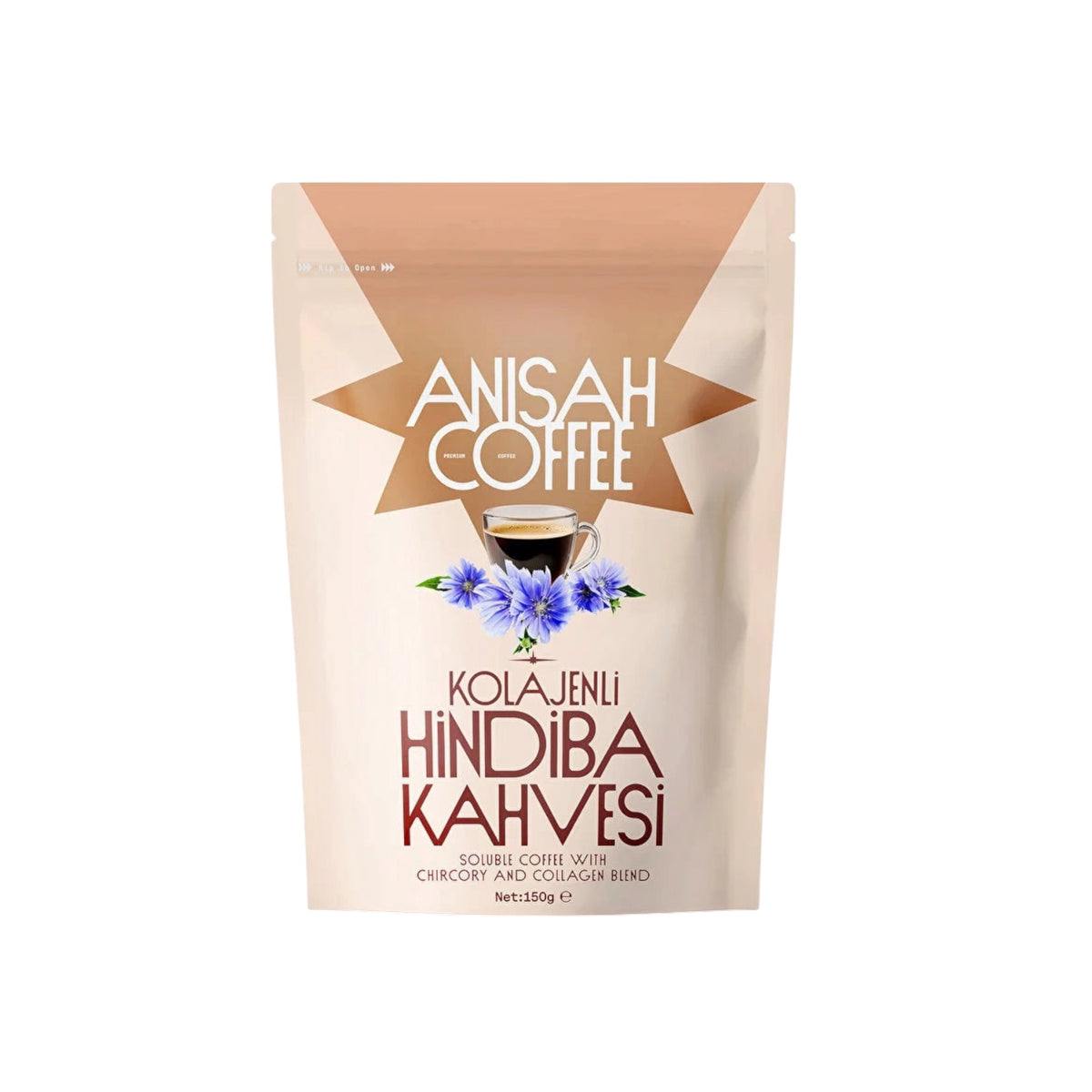 Anisah Coffee Kolajenli Hindiba Kahvesi – Oploskoffie met Cichorei & Collageen – 150 g