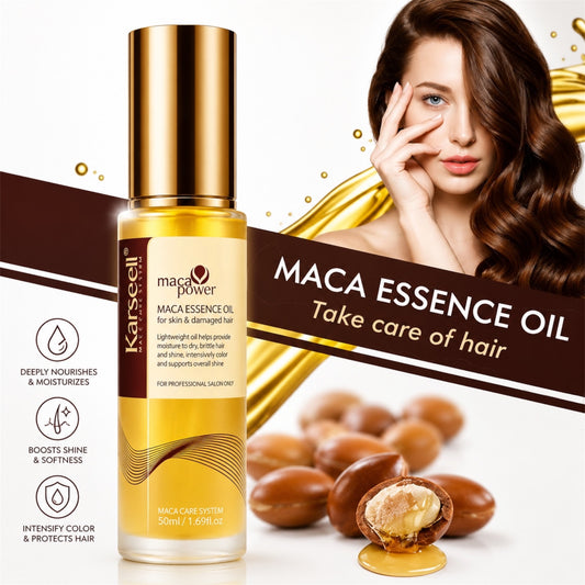 Karseell Maca Essence Oil – Voedende Haar- & Lichaamsolie – Hydratatie, Glans & Anti-Frizz Verzorging – 50 ml