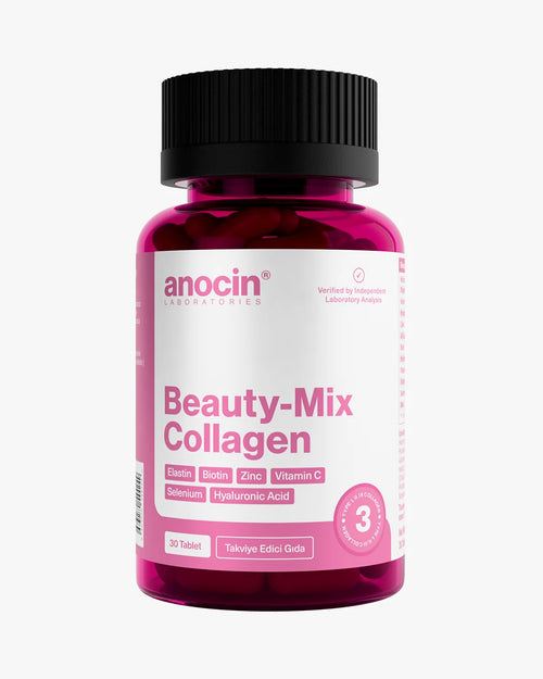 Anocin Beauty-Mix Collagen Complex - Collageen Supplement - Haar, Huid & Nagels - Biotine &  Hyaluronzuur - 30 Tabletten