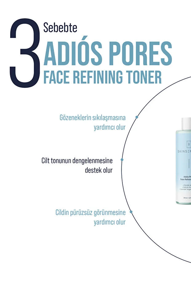Skin Sensual Adios Pores Toner – 200ml | Glycolzuur 5% & Salicylzuur voor Poriënverfijning