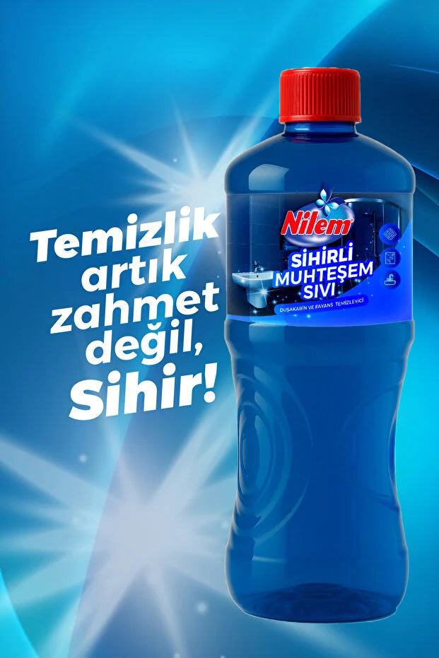 Nilem Sihirli Muhteşem Sıvı 1 Liter – Badkamer & Tegelreiniger – Krachtige Vloeibare Oppervlakreiniger