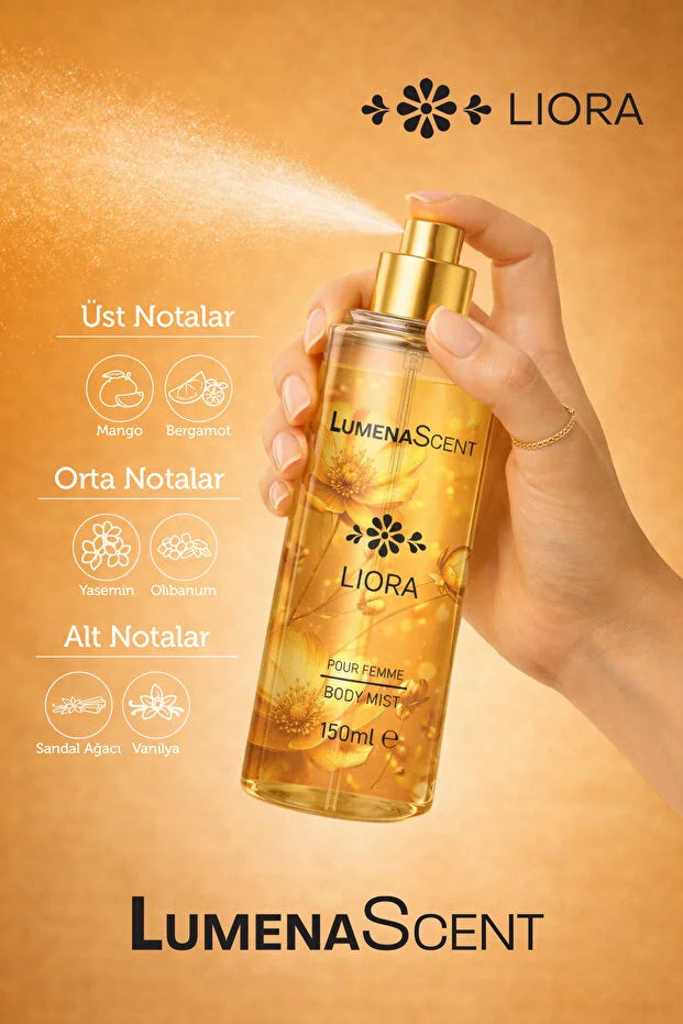 LumenaScent Liora Body Mist Pour Femme 150 ml – Elegante Dames Body Spray met Bloemige & Warme Geur