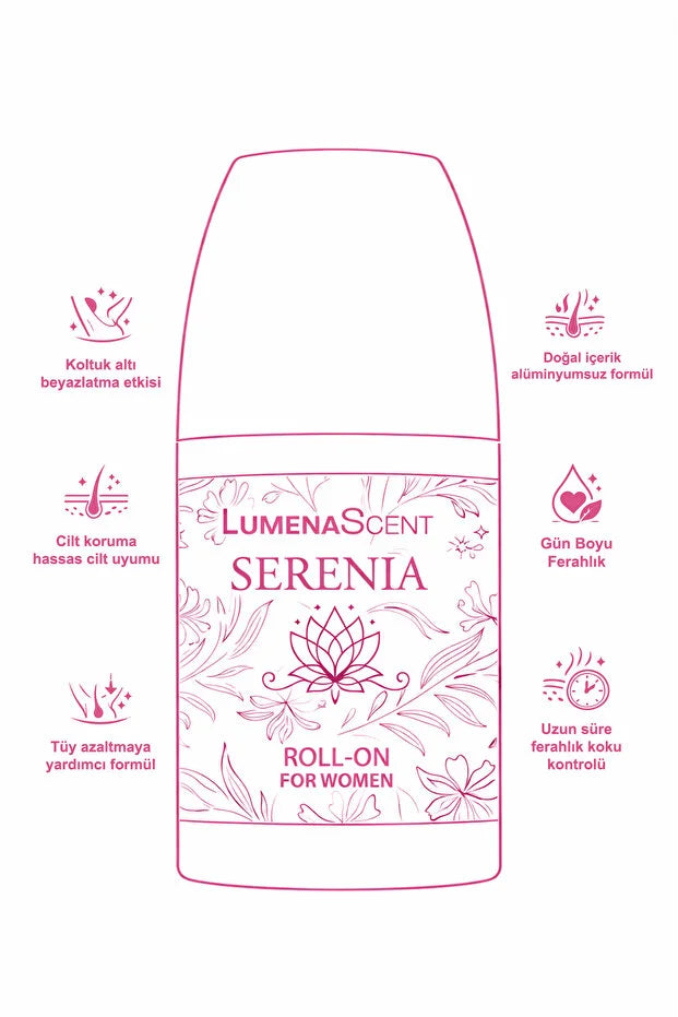 LumenaScent Serenia Roll-On Deodorant voor Vrouwen 50 ml – Aluminiumvrij – Ondersteunt Okselverzorging & Langdurige Frisheid
