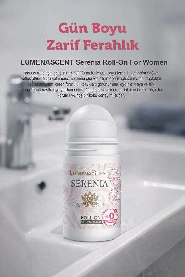 LumenaScent Serenia Roll-On Deodorant voor Vrouwen 50 ml – Aluminiumvrij – Ondersteunt Okselverzorging & Langdurige Frisheid