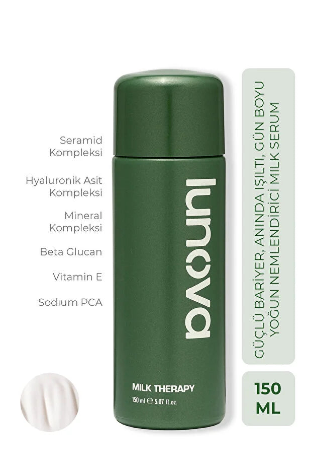 Lunova Skin Milk Therapy Serum 150 ml – Intens Hydraterend Milk Serum met Ceramiden & Hyaluronzuur
