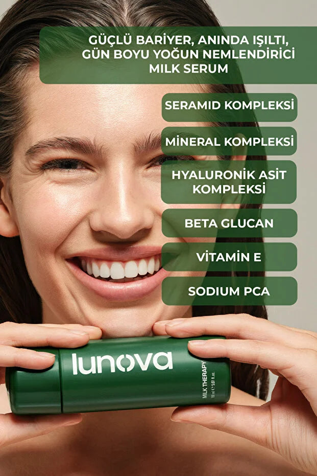 Lunova Skin Milk Therapy Serum 150 ml – Intens Hydraterend Milk Serum met Ceramiden & Hyaluronzuur