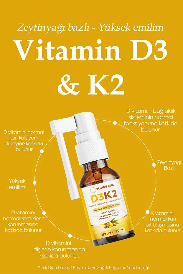 Zühre Ana Vitamine D3 + K2 Spray 20 ml