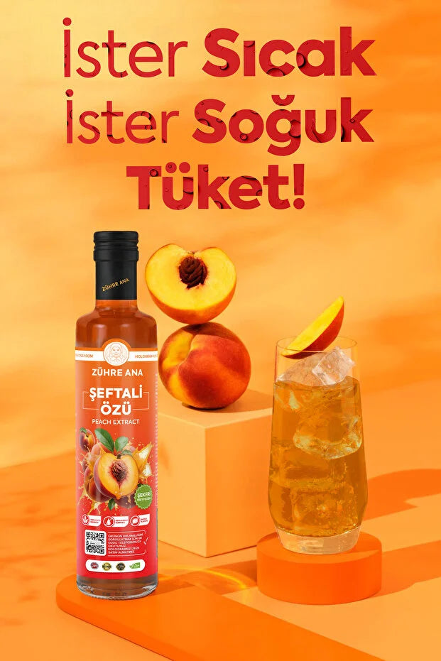 Zühre Ana Şeftali Özü – Natuurlijke Perzikextract Siroop 640g | Zonder Toegevoegde Suiker