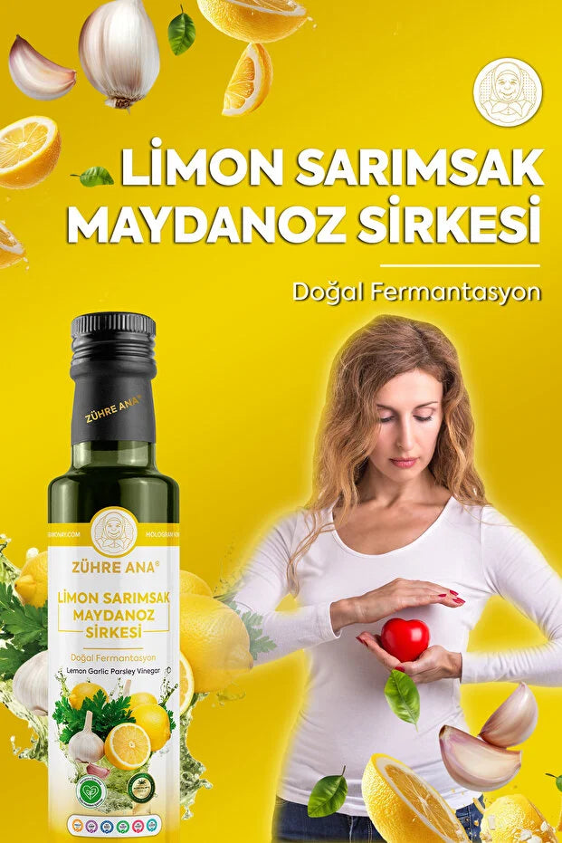 Zühre Ana Limon Knoflook Peterselie Azijn – Natuurlijke Gefermenteerde Azijn 500ml