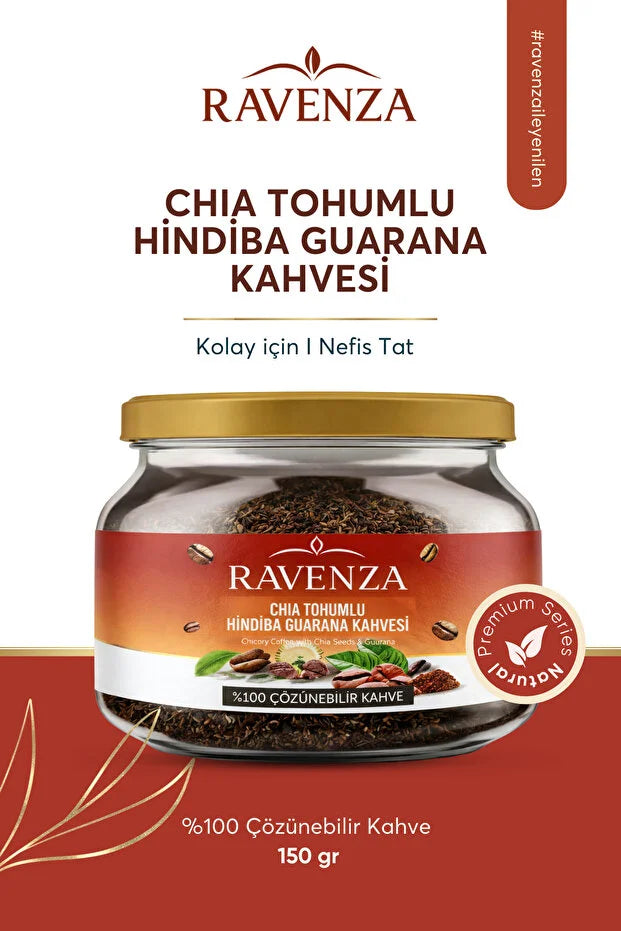 Ravenza Chicory (Hindiba) Koffie met Chiazaad & Guarana - Oploskoffie - 150 g