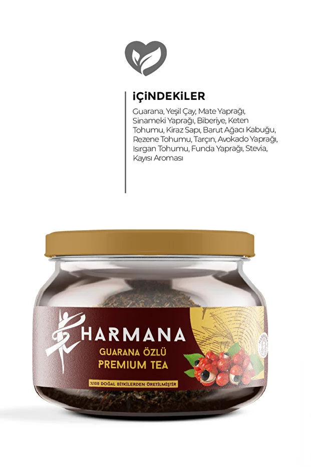 Harmana Guarana Thee – Kruidenthee met Groene Thee & Guarana – Abrikozensmaak – 150 g