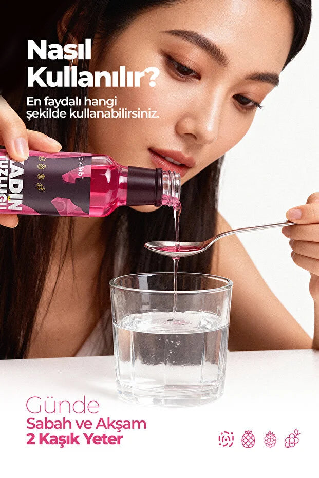 Ekelab Kadın Tuzluğu Şurup 330 ml – Kruidenformule met Hibiscus, Zwarte Moerbei & Bromelaïne voor Vrouwen