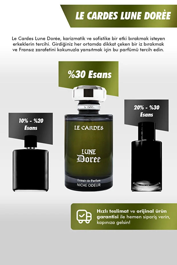 Le Cardes Lune Dorée Extrait de Parfum 100 ml – Luxe Herenparfum met Warme Oriëntaalse Geurnoten