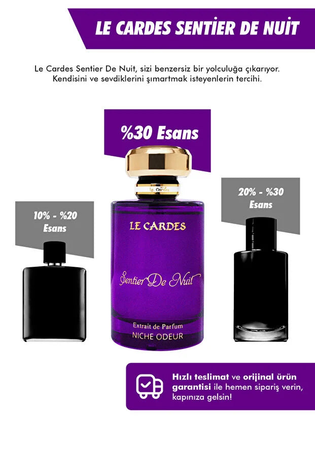 Le Cardes Sentier De Nuit Extrait de Parfum 100 ml – Luxe Damesparfum met Oriëntaalse en Bloemige Geurnoten