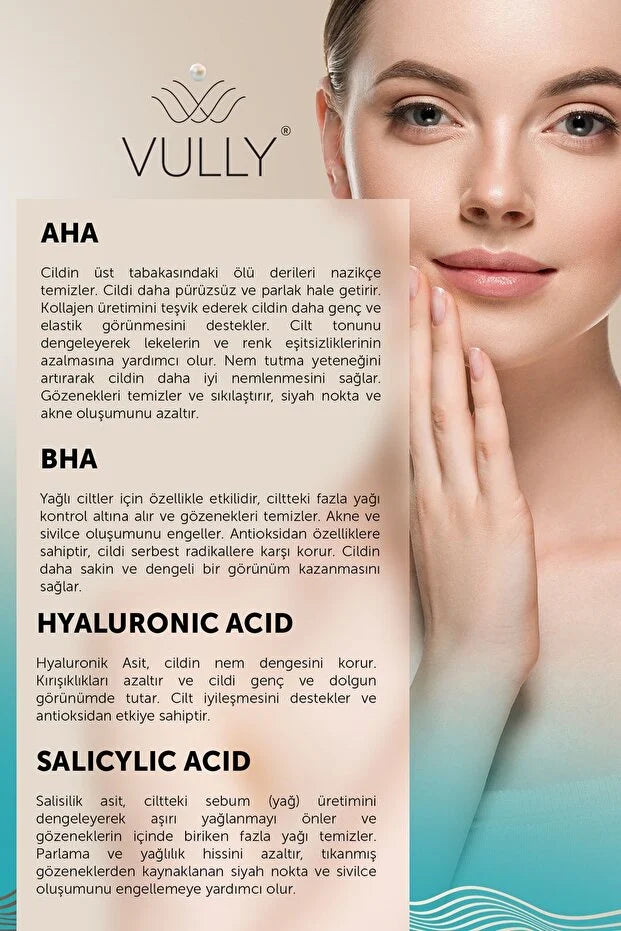 VULLY - Intensieve Zuiverende Hydraterende Roriënverstevigende Verzachtende AHA + BHA Hyaluronzuur Gezichtsreinigingsgel met 24k Gouden Deeltjes 200 ml