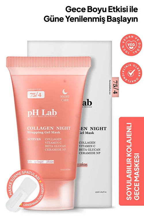 pH Lab - Collagen Night Wrapping Gel Mask 50 ml – Nachtmasker met Collageen, Beta Glucan en Vitamine C