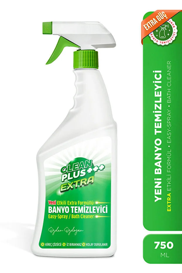 Ozden Ozdogan Clean Plus+ Ultra Sterke Badkamerreiniger Spray 750 ml – Kalkverwijderaar voor Douche, Tegels, Kranen en Badkameroppervlakken