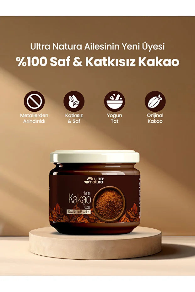 Ultra Natura Ham Kakao Tozu 125 g – 100% Pure Rauwe Cacaopoeder