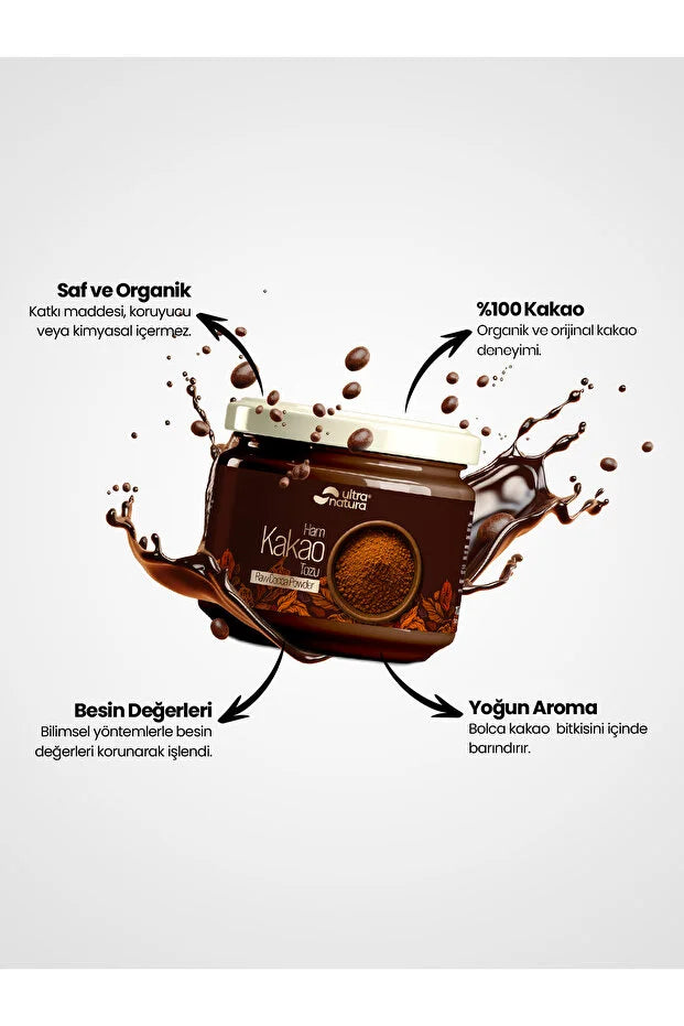 Ultra Natura Ham Kakao Tozu 125 g – 100% Pure Rauwe Cacaopoeder