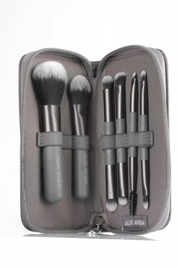 Alix Avien Mini Travel Makeup Brush Set – 6-Delige Reis Make-up Kwastenset