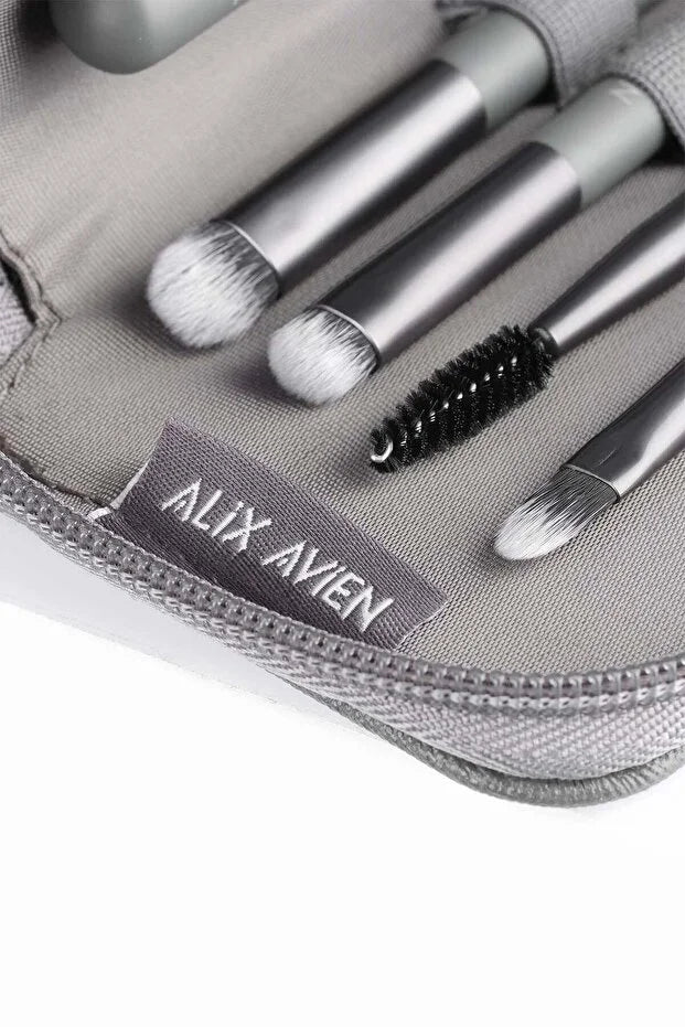 Alix Avien Mini Travel Makeup Brush Set – 6-Delige Reis Make-up Kwastenset