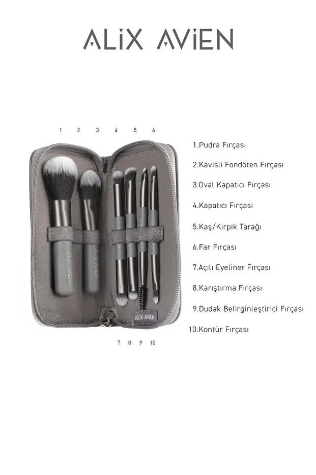 Alix Avien Mini Travel Makeup Brush Set – 6-Delige Reis Make-up Kwastenset